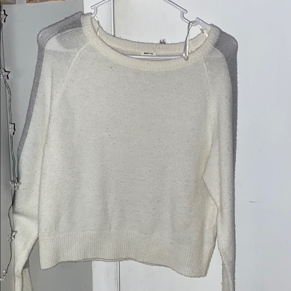 white sweater